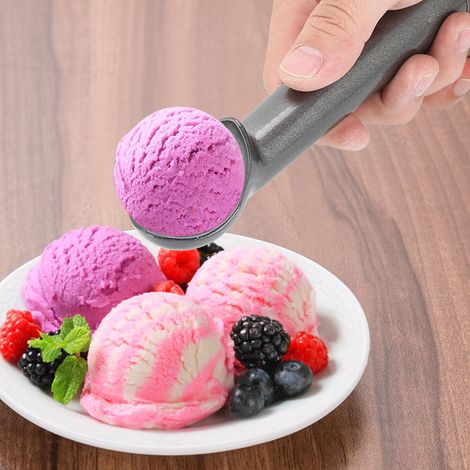 Cuillère à glace en aluminium pour usage domestique, pelle à crème, pelle à pastèque, ustensiles de cuisine noirs (1/5)