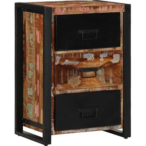 Schubladenschrank Mehrfarbig 50x35x70 cm Massivholz Altholz