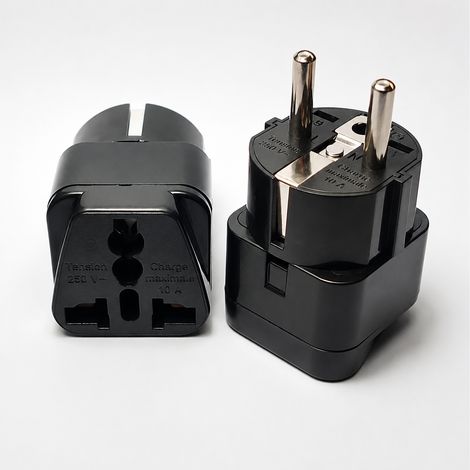 Adaptateur de voyage universel vers prise européenne WD-9 blanc 16A 250V blanc 3,6 × 3,6 × 6,7 cm 40 g – Livraison gratuite (1/5)