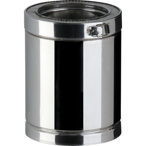 Poujoulat – Conduit de fumée isolé double paroi 150mm – Acier inoxydable – Isolation laine de roche haute densité – Rendement optimisé