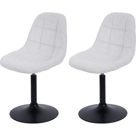 Lot de 2 chaises de salle à manger HWC-A60, chaise de cuisine chaise pivotante, acier MVG tissu/textile chenille (465g/m (1/2)