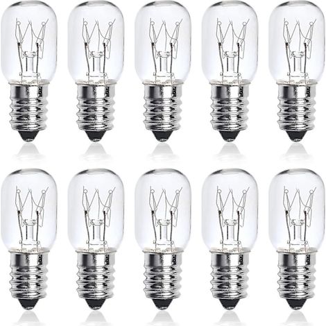 Lot de 10 ampoules à vis Edison E14 de 25 W, ampoules transparentes T22 dimmables pour four, ampoules pour lampe de sel de l'Himalaya