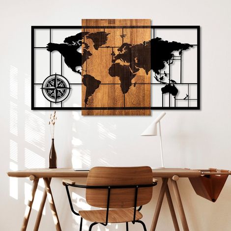 Accessoire mural decoratif en bois carte du monde 1 l 88646967 88646967 88646967 88646967 (1/5)