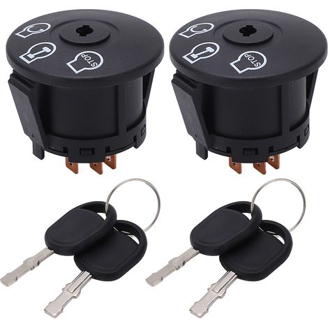 GARRYFIZH 1 paire de commutateur d'allumage avec 4 clés 725 0 4228, remplacement antirouille pour tracteur de pelouse Cub Cadet RZT50 RZT54