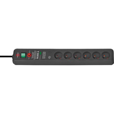 Brennenstuhl Sicherungssockel Anthrazit 6 Steckdosen (1/2)