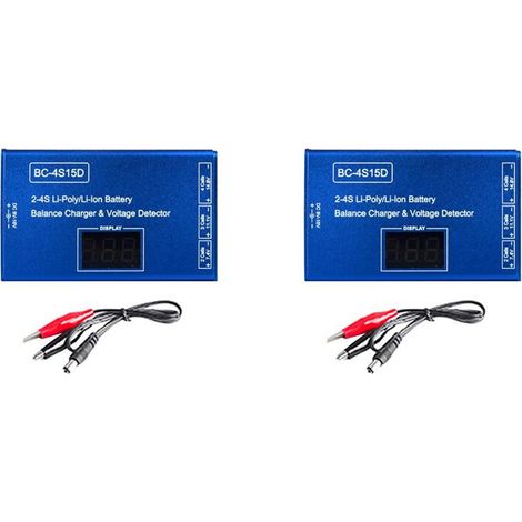2x BC-4S15D Lipo Li-Ion Akku-Balancer-Ladegerät mit Spannungsanzeige und LCD-Digitalanzeige für RC-Akkus