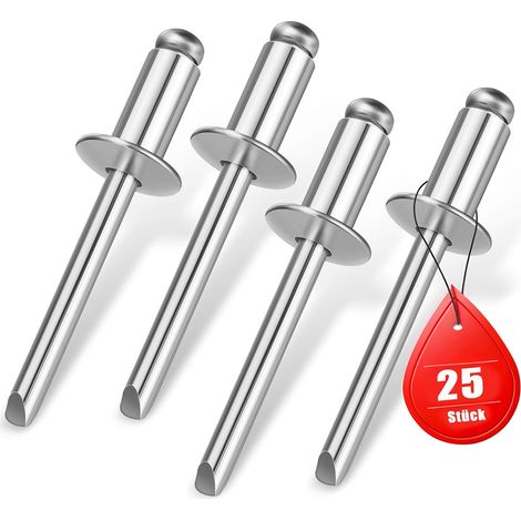 Lot de 25 rivets aveugles 6,4 x 12 mm en acier inoxydable A2 V2A (1/5)