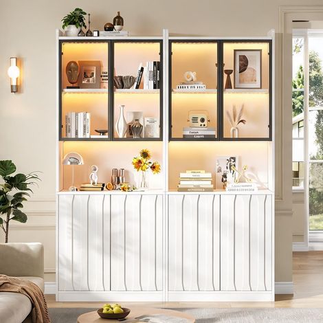 Vitrine 160 x 35 x 200 cm en panneaux de particules blancs (1/5)