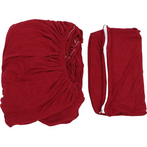 Housse de canapé extensible pour canapé à 3 coussins, imperméabilisante, couverture complète, super douce, antidérapante, protection de meubles de salon, rouge vin (1/3)