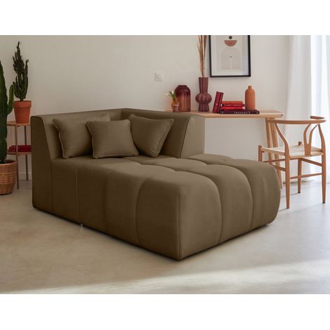 Caracas - modulsofa recamiere rechts - aus stoff - braun (1/5)