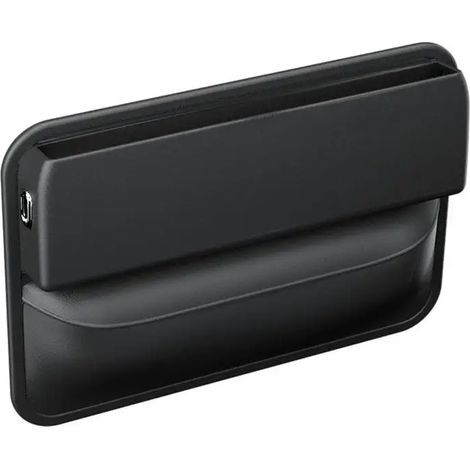 (1 pièce) Organisateur de siège avant en cuir PU pour console centrale, rangement latéral pour téléphone, clés et pièces de monnaie, noir. Empêche les objets de tomber entre les sièges. (1/5)