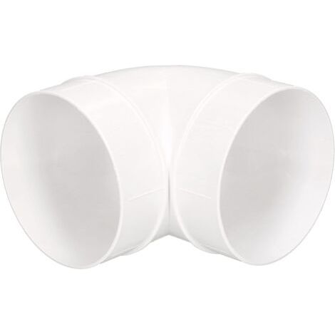 Raccord VMC coudé 90° Ø 125 mm – Plastique blanc résistant à la chaleur – Montage facile pour espaces confinés – Circulation d'air optimale-NANOTEH (1/5)