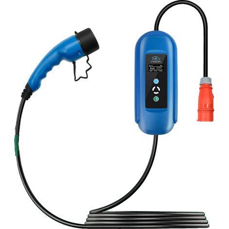 Cargador para vehículos eléctricos, 11 kW de potencia, ajuste de corriente flexible, color beige. (1/5)