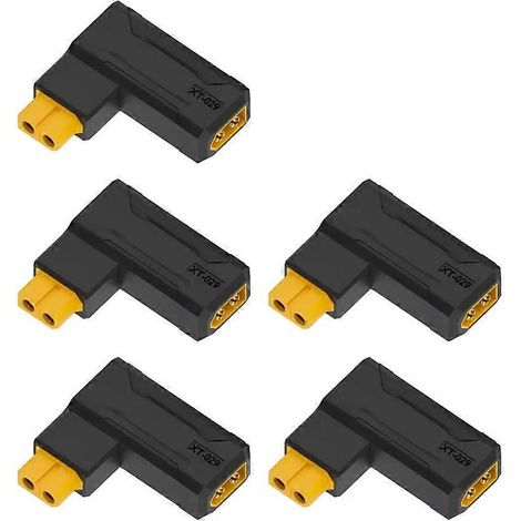 Connecteur XT60 mâle/femelle coudé à 90° pour batterie de voiture, avion ou drone RC FPV (1/5)