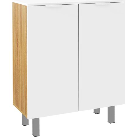 Armoire à chaussures moderne 5 étagères fermeture amortie blanc brillant pour 15-20 paires