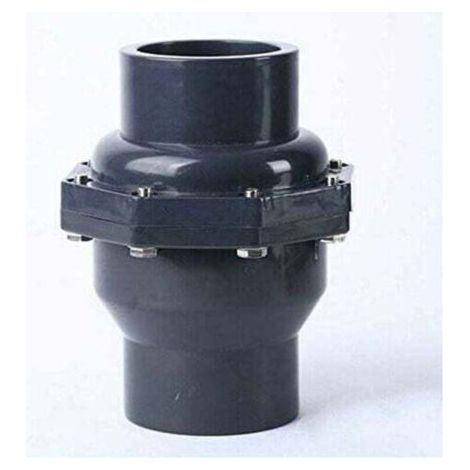Valvola di ritegno a leva in PVC con doppio raccordo XU per tubi in pressione metrici (DN20 x 25 mm) -