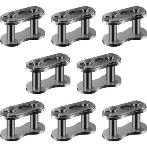 8 Pièces 35 Maillon Principaux de Chaîne, Alliage d'Acier Robustes Maillon Principal Chaîne Chain Master Links pour Vélo Mini Vélo VTT Karting Pit ATV Scooter (1/5)