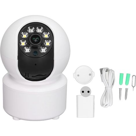Security Camera Home Wireless WiFi 3MP HD Monitor with Full Color Night Viewing 2 Way Audio Siren Alarm AC100‑240V EU Plug