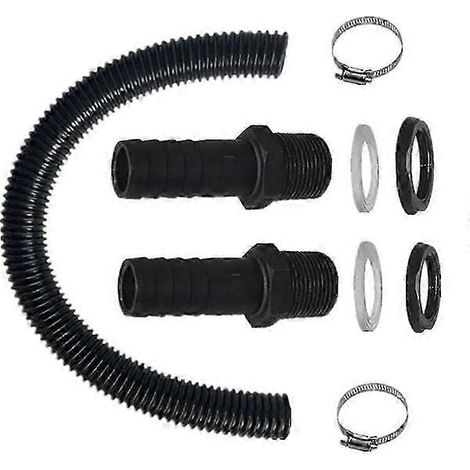 Kit de raccordement pour récupérateur d'eau de pluie : comprend un tuyau de raccordement, un manchon pour récupérateur d'eau de pluie, un collecteur d'eau de pluie et un récupérateur d'eau de pluie. (1/5)