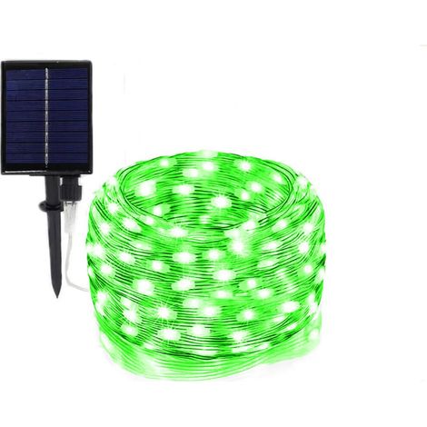 TrAdE Shop Traesio - Striscia Luminosa Led 30 Mt Con Pannello Solare Picchetto Catena Luce Decorazioni Kyp-30 - -Verde      - (1/5)