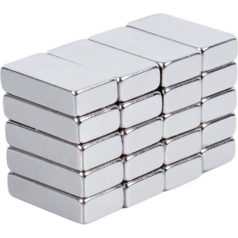 Lot de 20 Aimants Néodyme Rectangulaires 20x10x5mm Ultra Puissants pour Frigo Tableau Blanc Bricolage et Loisirs Créatifs (1/4)
