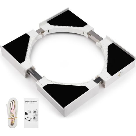 Universal Verbindungsrahmen Einstellbare Größe 46-66cm Max.400KG Zwischenbaurahmen mit Ratschenseil für Waschmaschine und Wäschetrockner Waschmaschinenzubehör Trocknerzubehör Stoßfest Geräusch (1/5)
