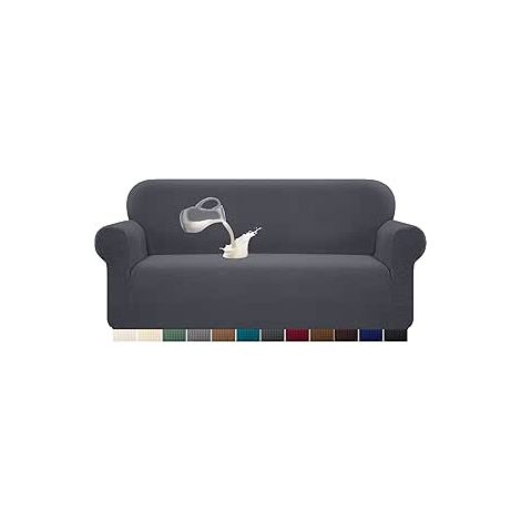 Wasserdichter Stretch-Sofabezug aus Jacquard-Spandex mit Anti-Rutsch-Schaum (3-Sitzer, Grau) (1/5)