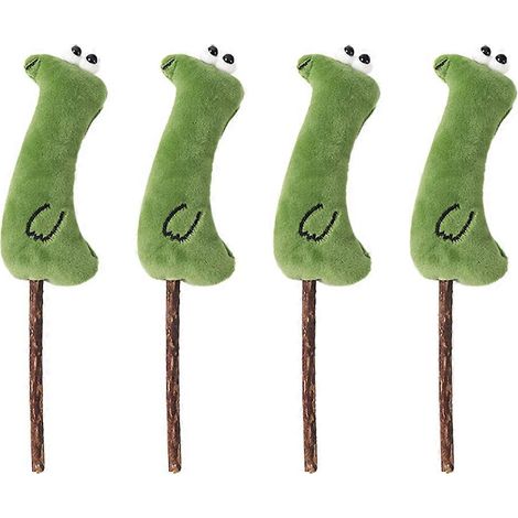 Lot de 4 jouets à mâcher pour chat à l'herbe à chat, bâtonnets en peluche douce pour la dentition, forme mignonne - Style 5 (1/5)