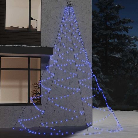vidaXL Arbre mural avec crochet métallique 720 LED Bleu 5 m Int/Ext (1/5)