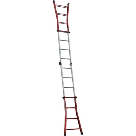 Escalera ind.mult tijera 3,60mt 8+8 telesc al/ac serafina mi