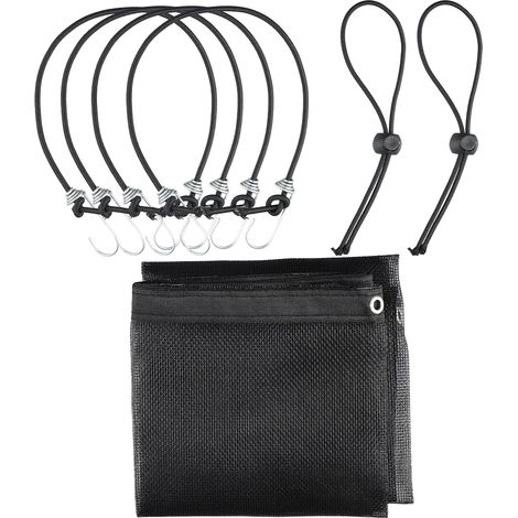 Dog Car Barrier, 115 x 62 cm Car Protection Net for Dogs with Adjustment Rope and Hook, Universal Black Dog Separation Grille for SUV and Small Car (1/5)
