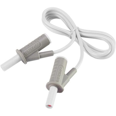 VOLTCRAFT MSB-501 Sicherheits-Messleitung Lamellenstecker 4 mm Lamellenstecker 4 mm 1.00 m Weiß 1 St (1/5)