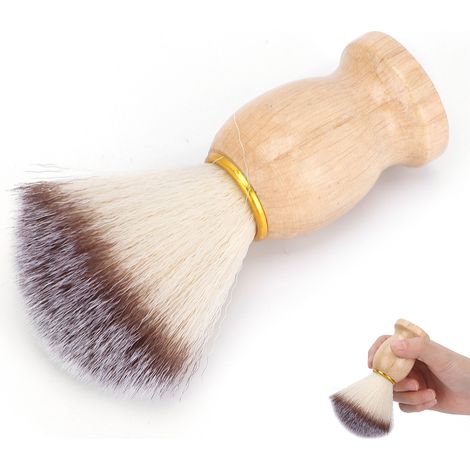 Herren-Bartbürste aus Holz mit weichen Synthetikborsten, für die Gesichtspflege und Rasur (1/5)