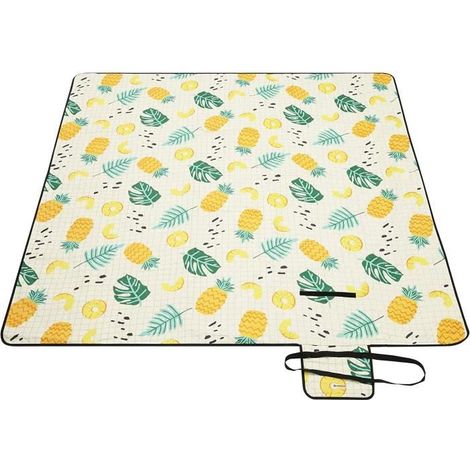 Couverture de pique-nique YSTP - Motif Ananas - 200x200cm - Imperméable et lavable (1/4)