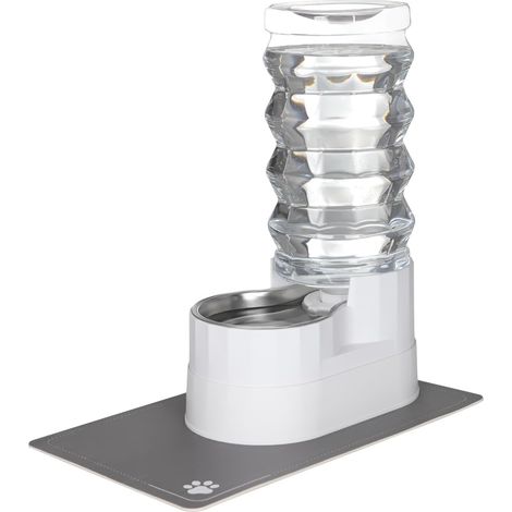 Automatic Gravity Dog Water Dispenser 9L Stainless Steel Raised Feeding Station - For Joints - Against Urinary Stones (1/5)