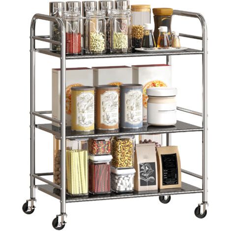 BUNTHAUS Armoire penderie Meuble de Rangement Mobile 6 roulettes 120L x 40l x 128H cm en bois naturel (1/5)
