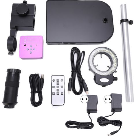 Microscope numérique USB 51MP, caméra avec support réglable et lampe LED pour réparation smartphone et bijoux, station fixe, alimentation AC100-240V, prise UE (1/5)