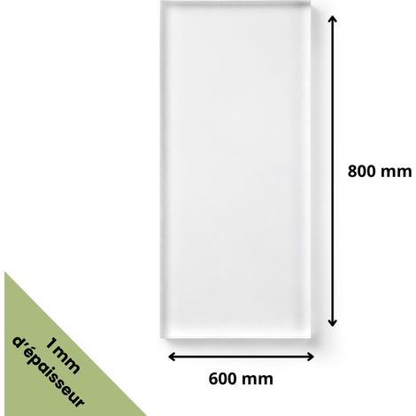 Plaque verre acrylique transparent 1 mm - 60 x 80 cm (600 x 800 mm) - Verre synthétique - Plaque PET/APET - Plexiglass