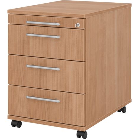 bümö office Rollcontainer - 3 Materialschubladen   Nussbaum (1/5)