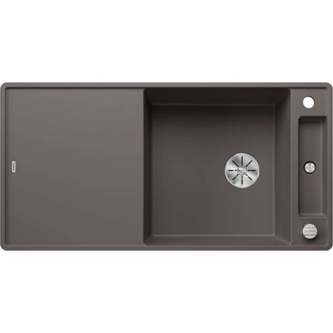 BLANCO Einbauspüle AXIA III XL 6 S-F Silgranit flächenbündig  InFino Ablauf  Vulkangrau  mit Glas-Schneidbrett (1/3)
