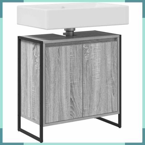 Meuble de salle de bain - 886489 - Gris Sonoma - Bois d'ingénierie - 60 x 30 x 60 cm (1/5)