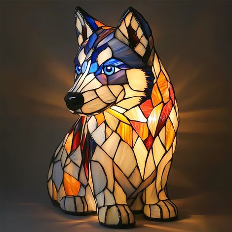 Hunde-Tischlampe Modell J (USB) – Retro-Tischlampe – 3D-Tier-Nachtlicht – 17 cm – LED-3D-Lichtornament