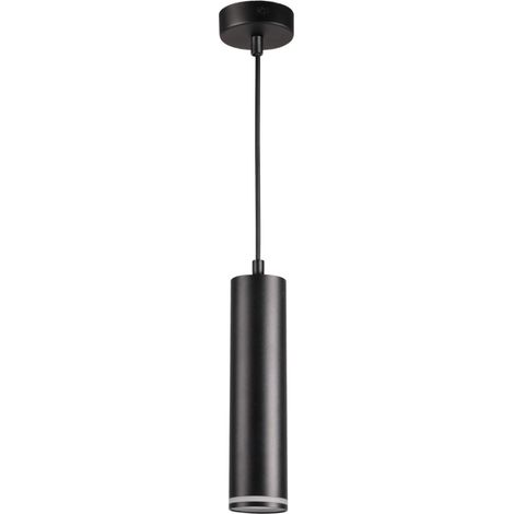 Suspension tube PARIS noire alu 1xGU10 Polux 121cm (1/3)