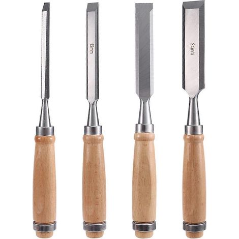 Set mit 4 Holzmeißeln für Schreinerarbeiten (6/12/18/24 mm) (1/5)