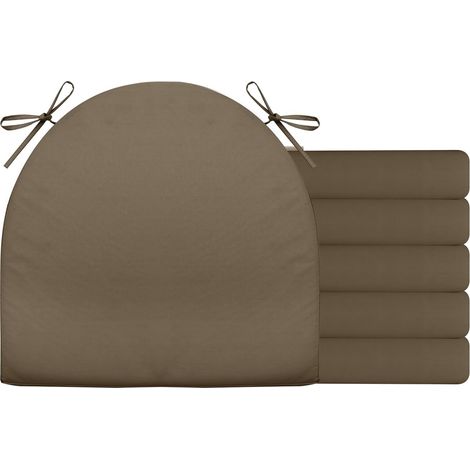 2er Set Stuhlkissen mit Bändern Wasserdicht Rutschfestes Sitzkissen Bequeme Halbrund Sitzpolster für Gartenmöbel Oder Stuhl Wasserdicht Garten 40 x 40 x 4 cm Beige (1/5)