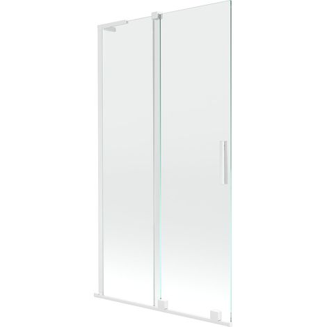Mexen Velar L mampara de ducha de 2 hojas correderas 100 x 150 cm, transparente, blanco - 896-100-003-01-20 (1/5)