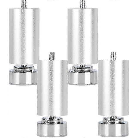 Lot de 4 pieds de meubles réglables, pieds de canapé en alliage d'aluminium, pieds de cuisine ronds en métal, adaptés aux meubles TV, lits, tables basses (18 cm). (1/5)
