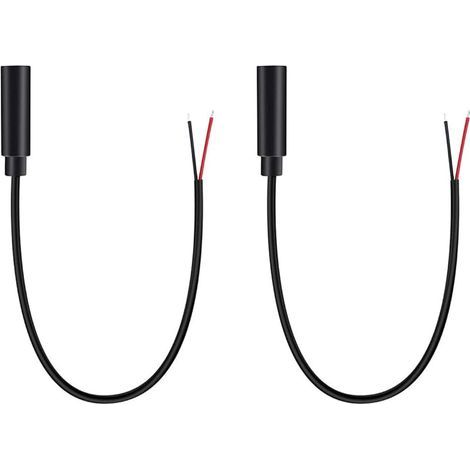2 pièces 3,5 mm 2 pôles prise femelle à l'extrémité ouverte du fil nu, 0,25 m ts mono 1/8" câble de connecteur femelle (1/5)