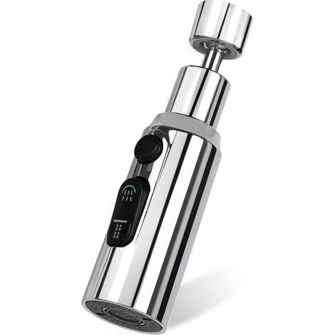 argent, Aérateur de Robinet 3 Modes Rotatif 360° Tête Douchette Evier Cuisine Brise Jet Robinet Cuisine D'eau Pour Robinet Embout Robinet Cuisine Adaptateur Mousseur Robinet (1/5)