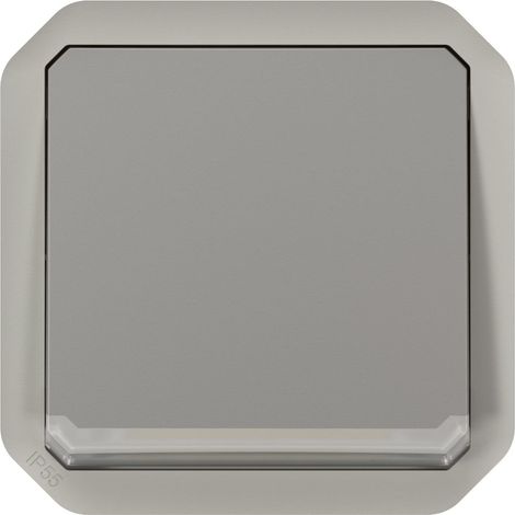 Interrupteur d'arrêt en saillie 2 broches pour pièces humides IP55 IK07 10 A 250 V Gris (1/5)